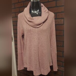 Cupio Blush Pink Cowl Neck Stretch Tunic Top Size S NWT Lightweight